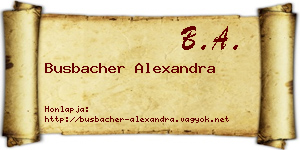 Busbacher Alexandra névjegykártya